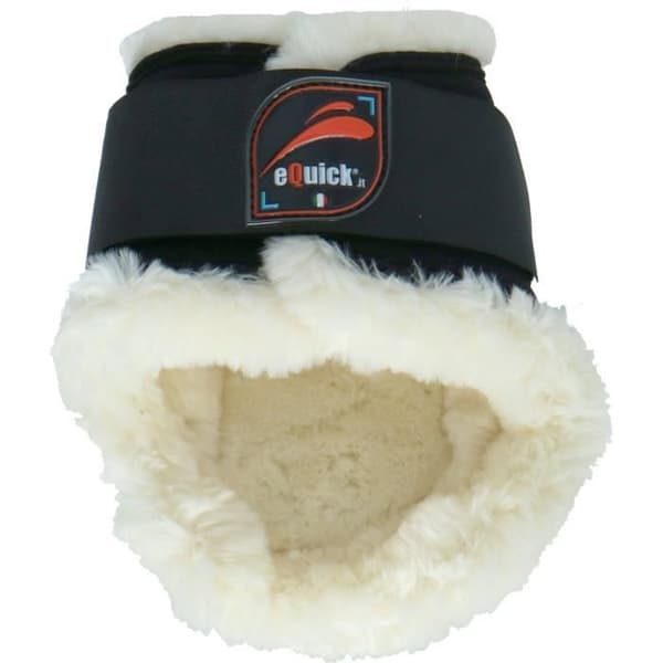 Equick eLight fluffiga bakre hästsenskydd - svart - S