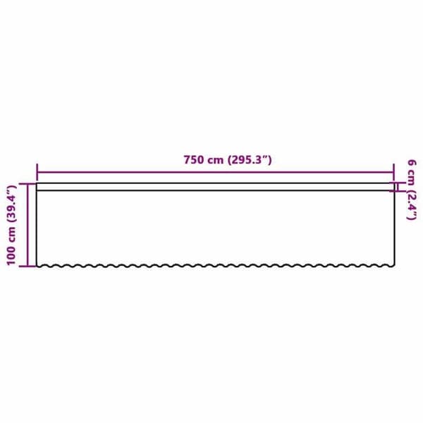 vidaXL Spetsgardin Vit 750 x 100 cm Polyester 4107944