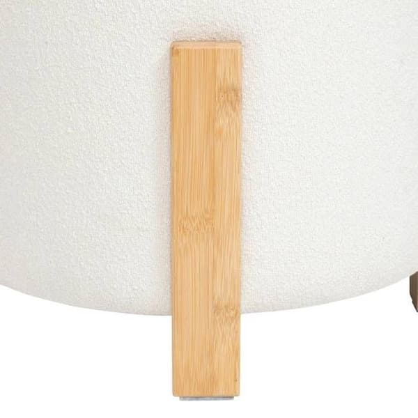 Taburett "Bansa" bouclette bambu vit D37,5x32cm - Atmosphera Inredningsdesigner