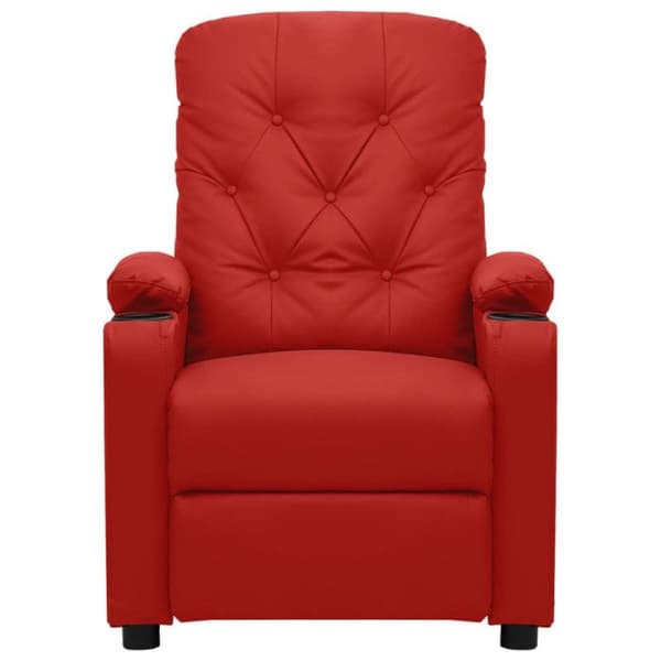 Massagefåtölj Röd vinröd Konstläder