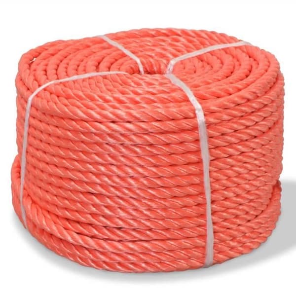 vidaXL Twisted rep Polypropen 10 mm 250 m Orange