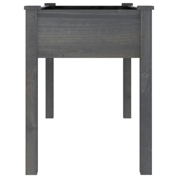 vidaXL Blomlåda med foder grå 118x59x76 cm massiv gran 364235