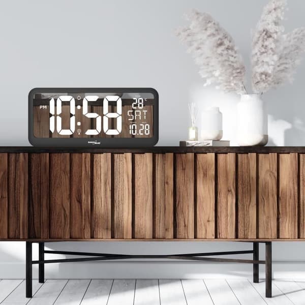 Digital klocka - GrönBlå - GB214 - Temperatursensor - Larm - LED-skärm