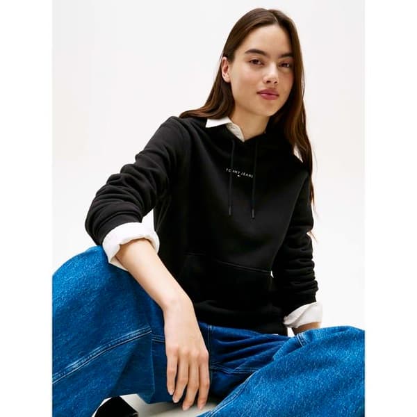 Sweat Noir Femme Tommy Hilfiger Linear