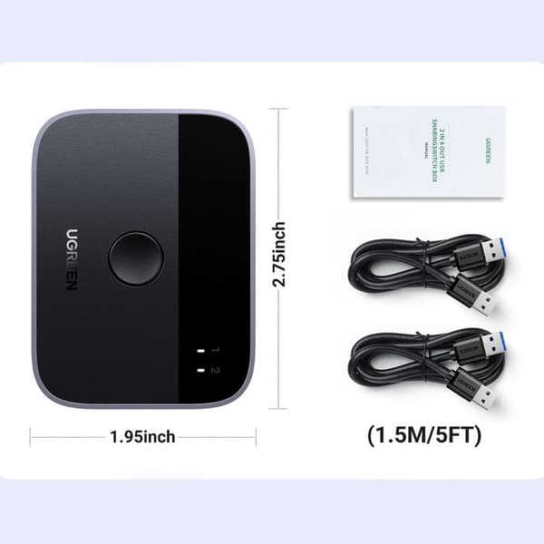 KVM-switch - Ugreen - 35313 - USB 3.0 - 5 Gbps - Plug and Play