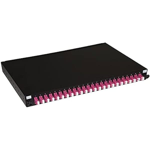 Fiberoptikpanel 19" - LINK - Djup 250 mm - Svart