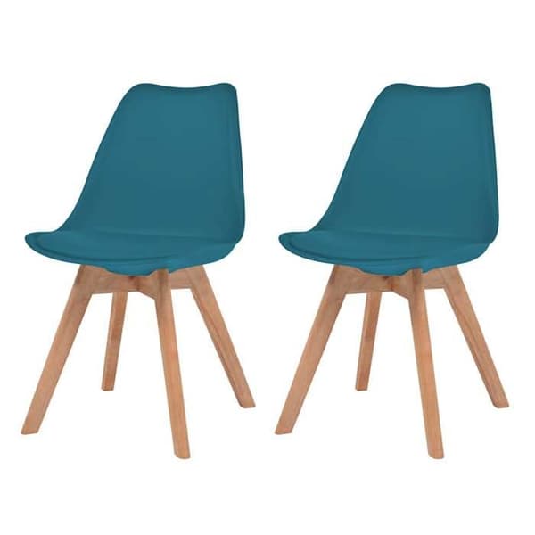 vidaXL Matstolar set om 2 Turkos Plast 244789
