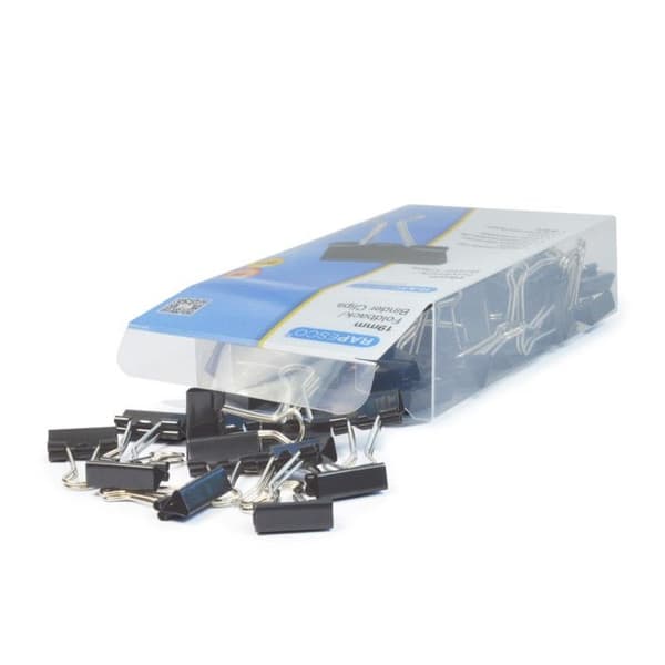 Rapesco 80-pack ritklämmor 19 mm - Svart