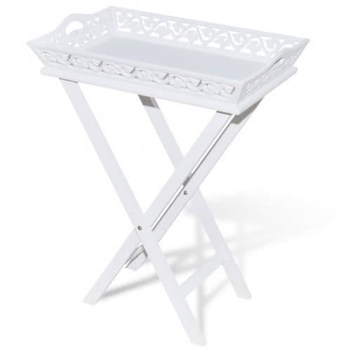 Sidobord - vidaXL - Vit - MDF - Fällbar - Contemporary design