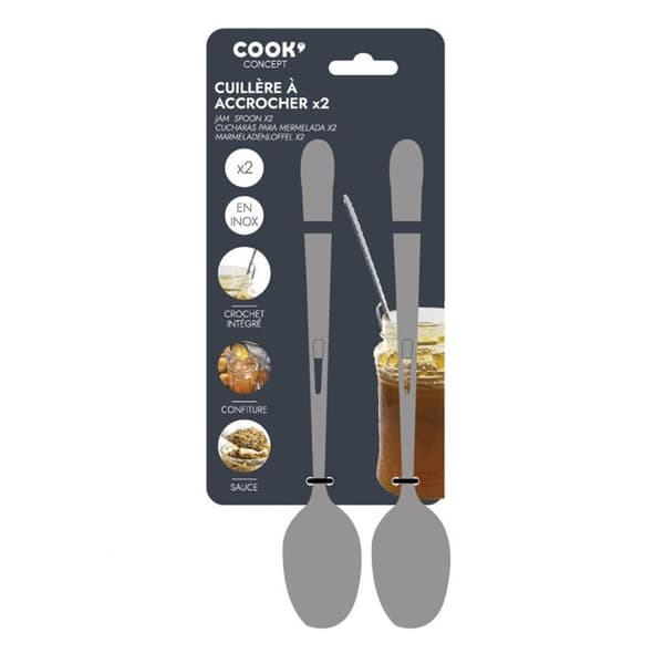 Set med 2 Marmeladskedar 19cm Grå