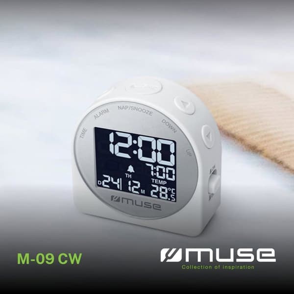 Reseväckare - MUSE - M-09 CW - LCD-display - Belyst - Enkel väckarklocka