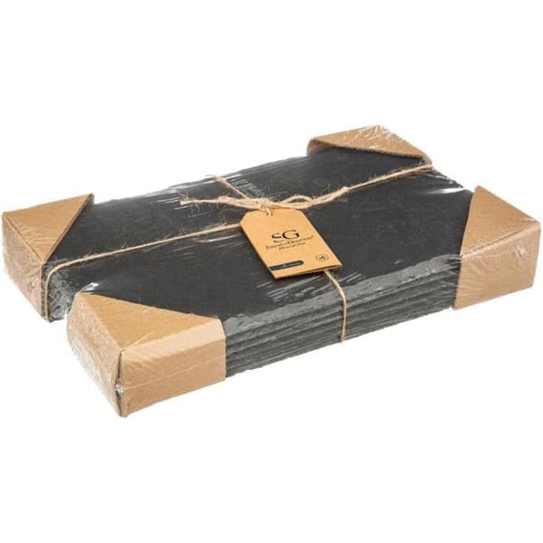 Set med 6 Platta Tallrikar "Ardoise II" 30cm Grå