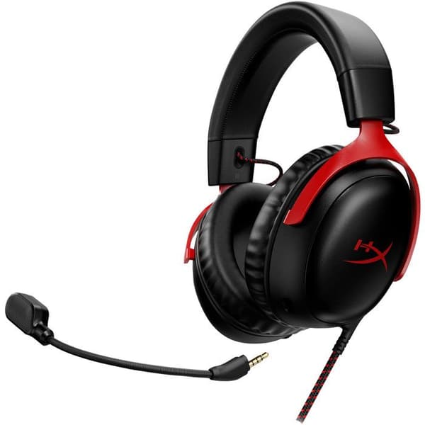 Wired Gaming Headset - HyperX Cloud III - för PC & konsol - Svart/Röd