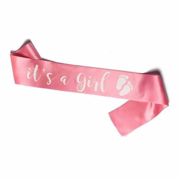 Sjalar - Olilly - Det är en flicka - Satin - Rosa - Babyshower Flicka