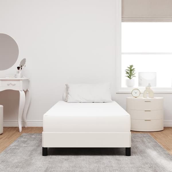 Fjädermadrass Cream Medium 90x200x20 cm Tyg