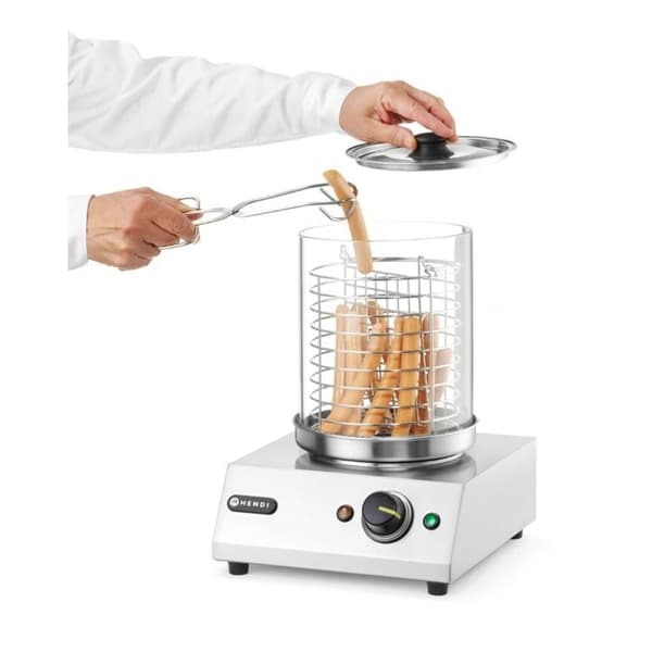 Chauffe-Saucisses Rund Ång - Inox - Härdat Glas - Hendi