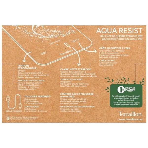Köksvåg Terraillon Aqua Resist Svart