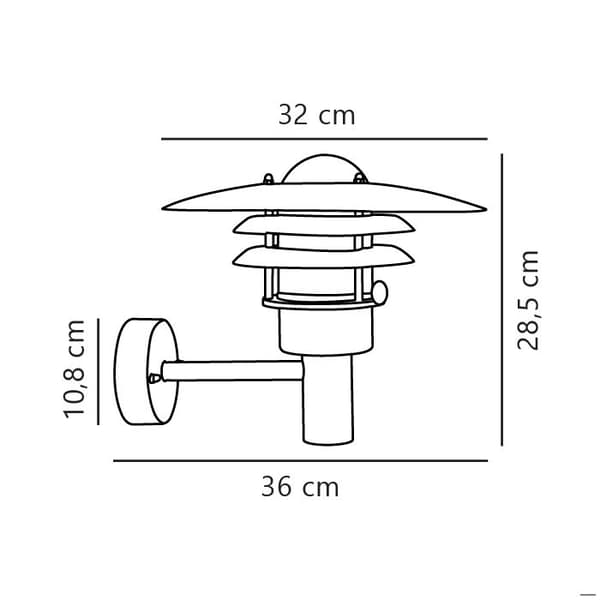 LONSTRUP APPLIQUE E27 60W IP44 GALVANISERAD STÅL.