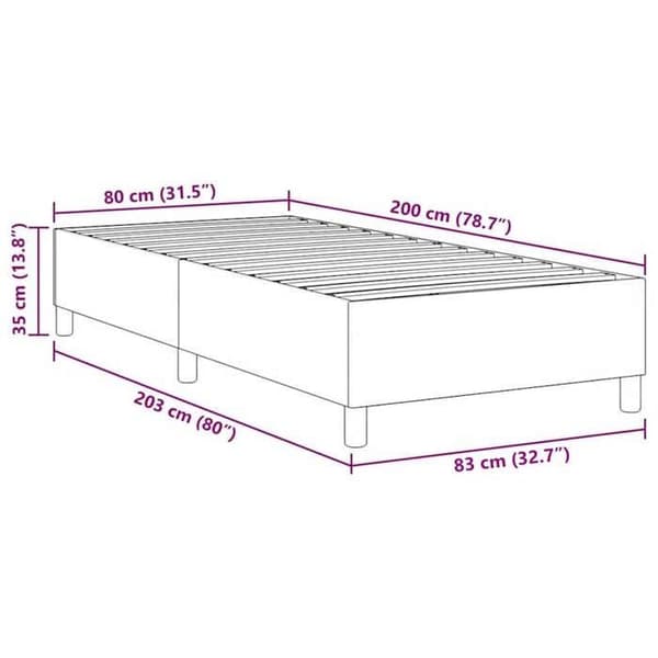 vidaXL Plattformssängram Kräm 80 x 200 cm 3337379