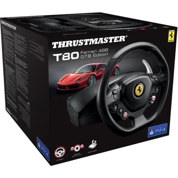 THRUSTMASTER Steering Wheel T80 FERRARI 488 GTB Edition -PS4 / PC / Fungerar med PS5-spel*
