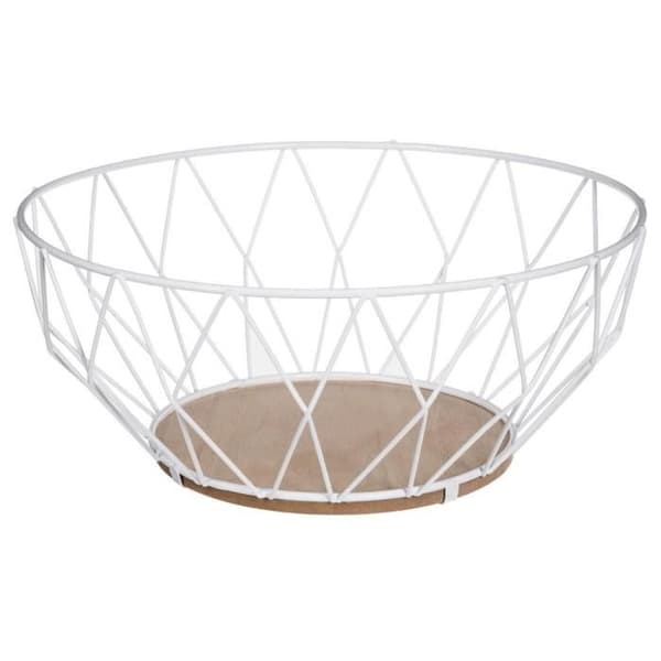 Metallkorg 28cm "romb" vit - 5 five simply smart