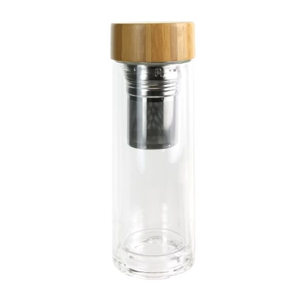 Transportflaska - COOK CONCEPT - Dubbelvägg - Infuser - Transparent och Brun