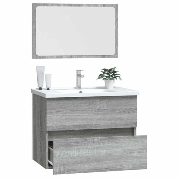 815736 vidaXL Badmöbelset 2 delar Sonoma grå