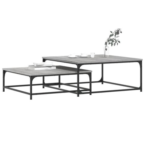 vidaXL Häckande soffbord 2 st Sonoma Grey Engineered Wood 832821
