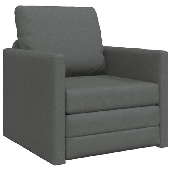 Soffa säng 2 i 1 mörkgrå 74x77x81 cm tyg
