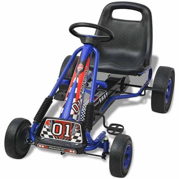 vidaXL Pedal Go Kart med justerbart säte blå