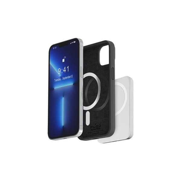 Silikonfodral Puro Icon Magnetic iPhone 14 Plus Svart