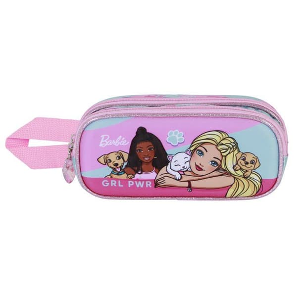 Trousse Dubbel 3D - Barbie Husdjur - Rosa - One Size