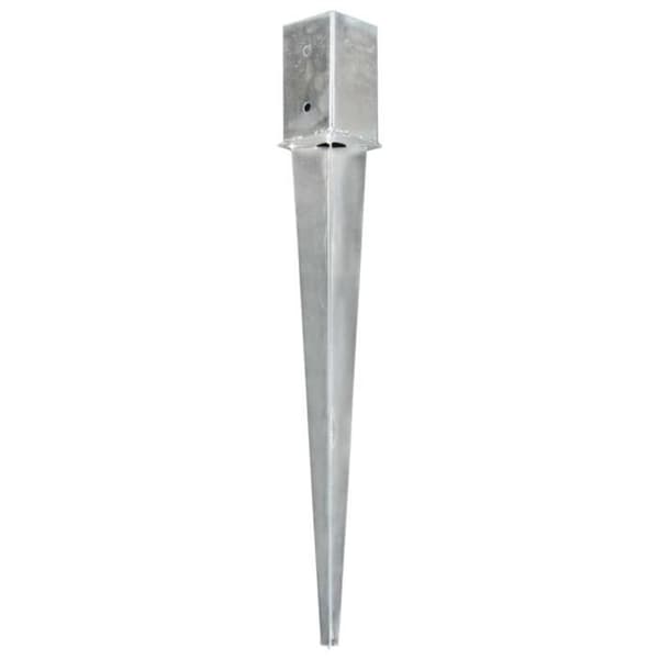 vidaXL Ground Stakes 2 st Silver 8x8x76 cm Galvaniserat stål