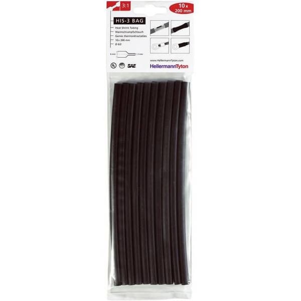 HellermannTyton 308-30610 Sortiment av krympslangar 6 mm 2 mm Krympningsförhållande: 3:1 10 st.