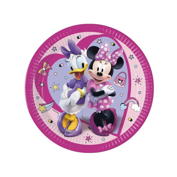 Pappersfat - PROCOS - Minnie Junior - 23 cm - 8-pack - Rosa