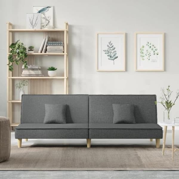 vidaXL Bäddsoffa Mörkgrå Tyg 351901