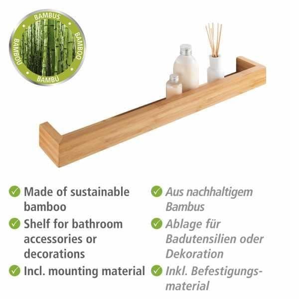 Bambu träskena, bambu badrumshylla, Bambu trä, 60x9x5 cm, Bambusa