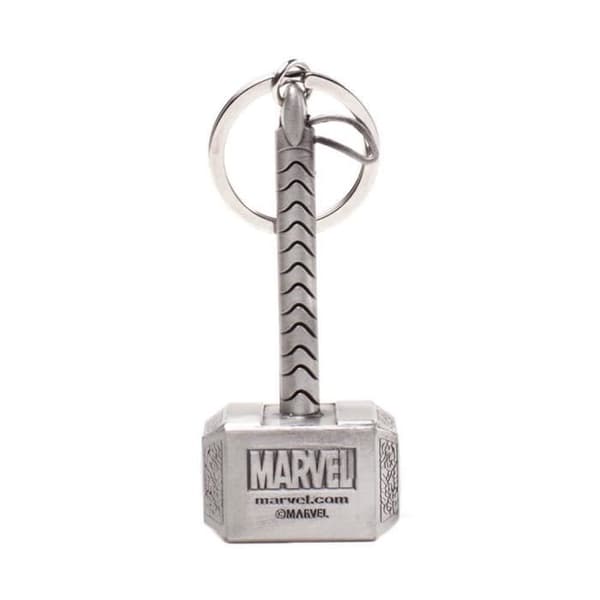 Marvel Nyckelring Mjolnir (Thors hammare) i metall — graverat meddelande