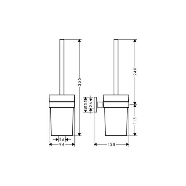 Toalettborsthållare - Hansgrohe - Logis - Silverkrom - Modern design - Enkel montering