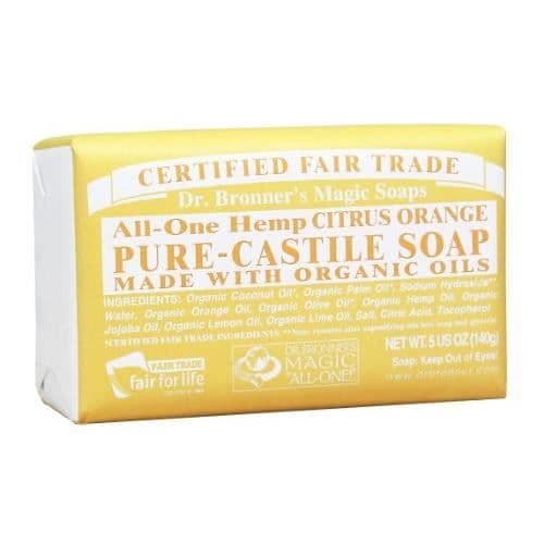 Dr Bronner's Citrus Orange Soap Bar (140g)