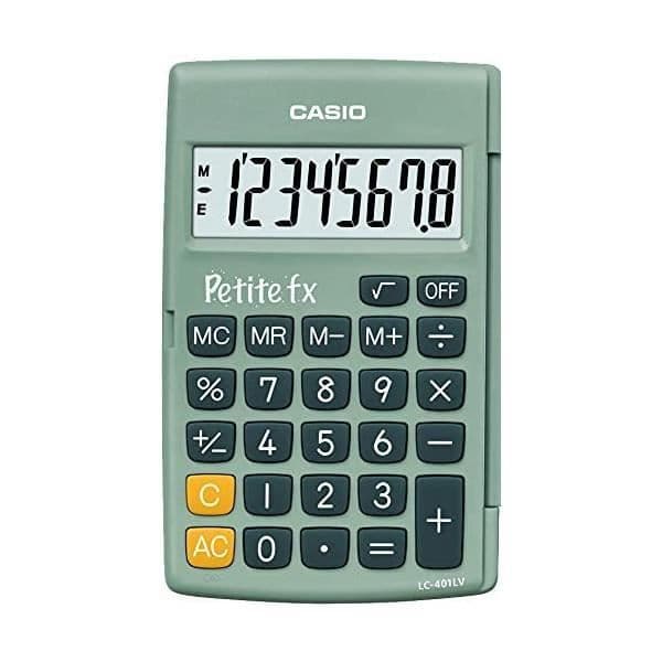 Skolräknare - CASIO - Fx - Liten storlek - Grön - Svängbart lock