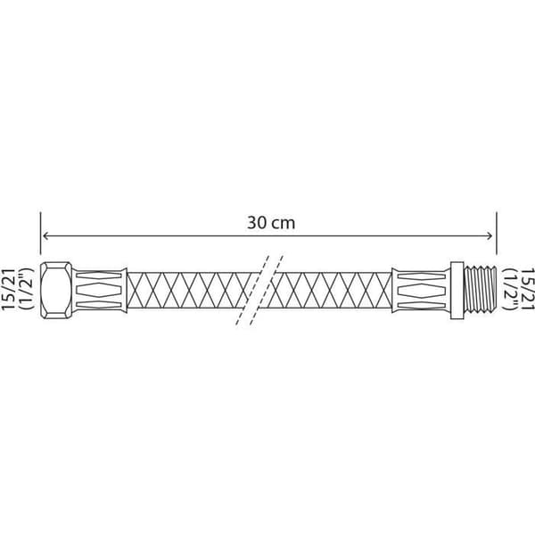 SOMATHERM FÖR DIG Sanitetsslang MF15/21 - DN10 - 30 cm