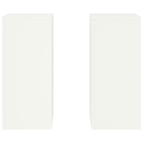 Stöd för utomhusväxter - vidaXL - Vit - Stål - 24x24x55 cm (set om 2)