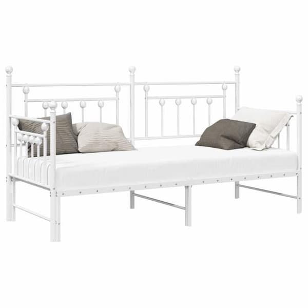 vidaXL Dagbädd Ram Vit 75 x 190 cm Stål 42002677