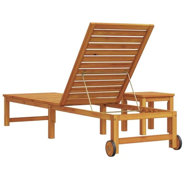 Långsittsoffa med bord i massiv akaciaträ