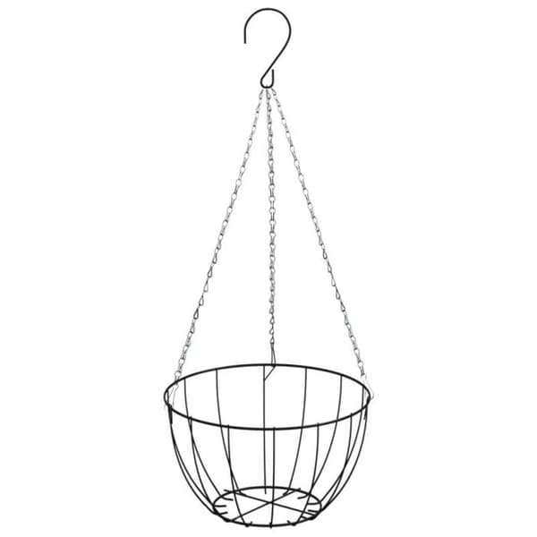 Hängande krukor - VIDAXL - 35x52 cm - Stål - Kokosfoder - Svart