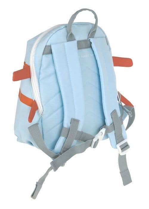 Ryggsäck - LASSIG - Tiny Backpack - Propellerplan (ljusblå/orange) - 100% polyester - 20x26x8 cm