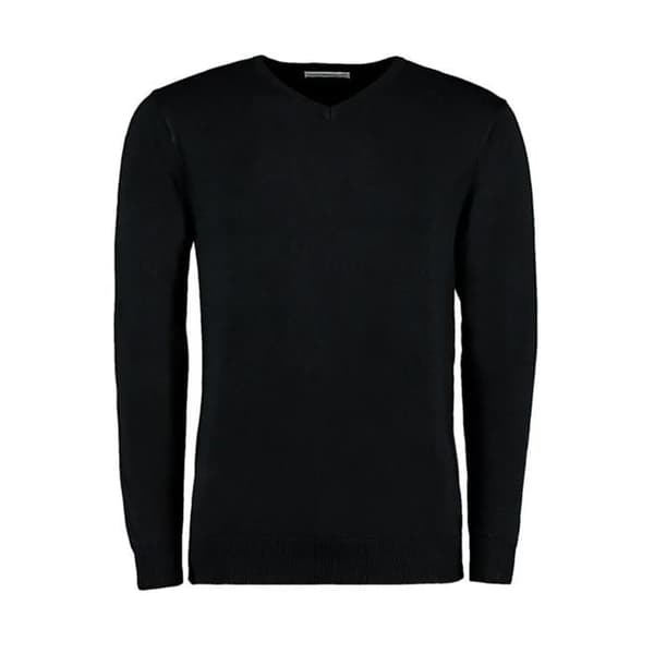 Pull col V Kustom Kit Arundel Classic Fit - Svart - 2XL