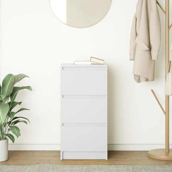 vidaXL Buffé vit 37,5x35x76 cm ingenjörsträ 861724