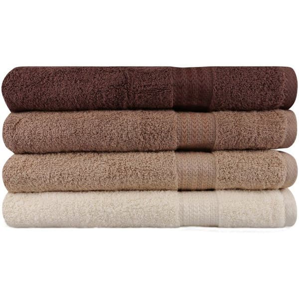 Set med 4 badhanddukar - 70 x 140 cm - Crème